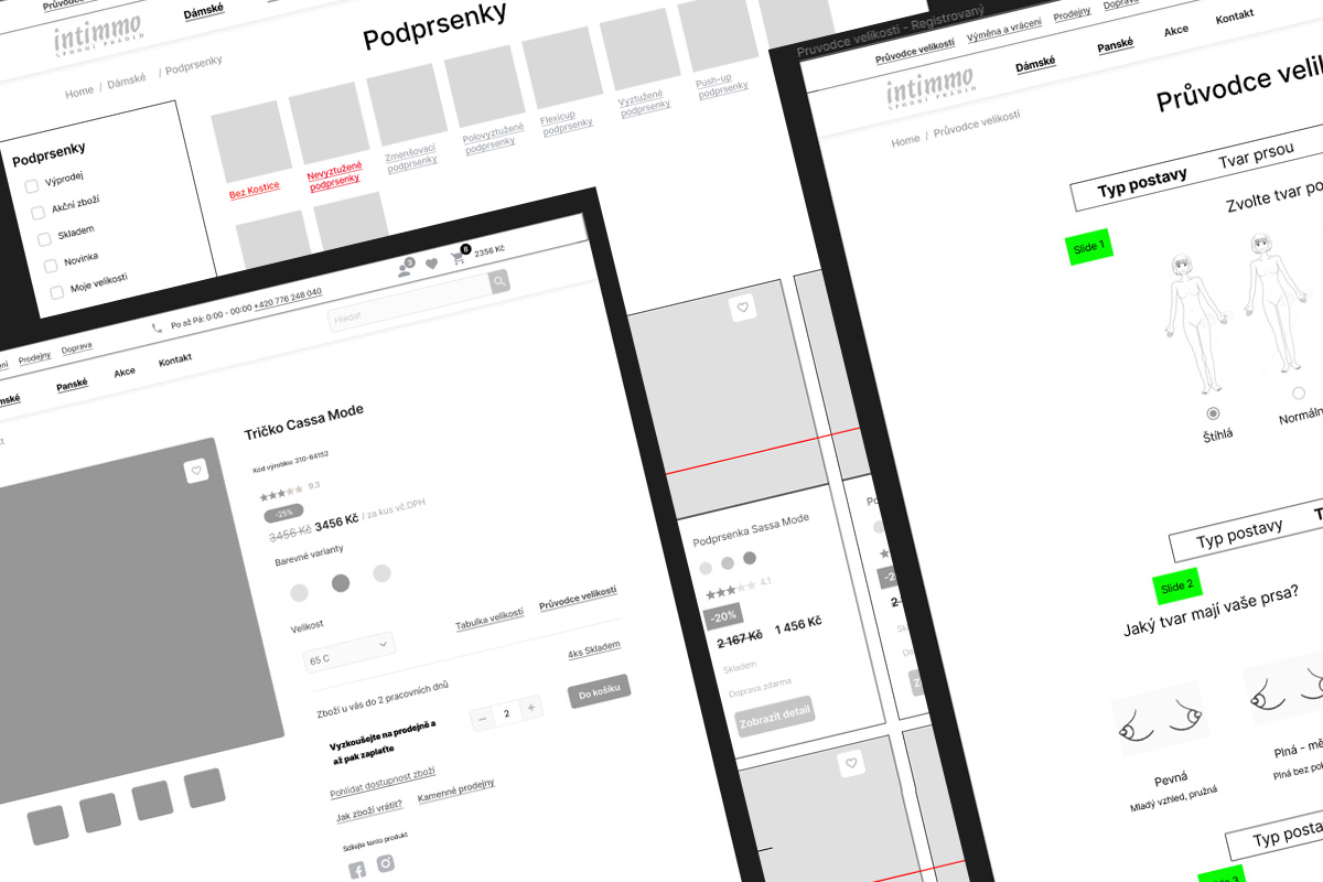 Measuring guide flow — wireframes or UI mockup
