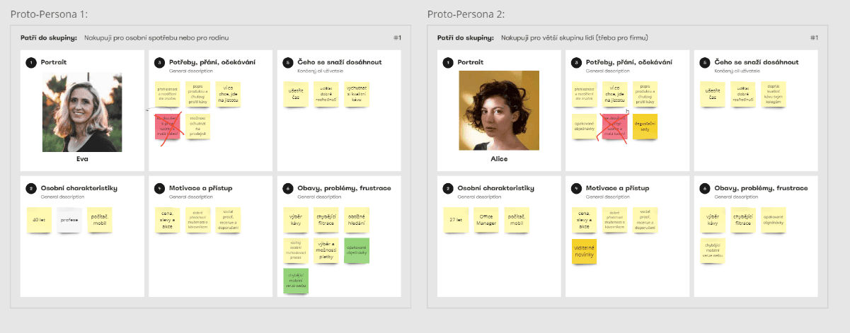 Two proto-personas built from research data